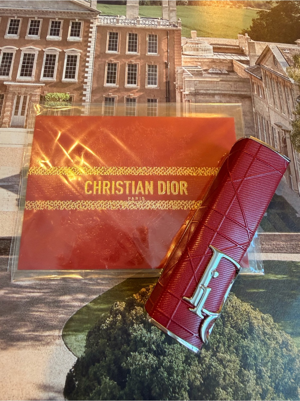 DIOR ADDICT “BRICK CANNAGE” DESIGNS QUILTED LIPSTICK CASE. 💄& Embossed “CD” Card